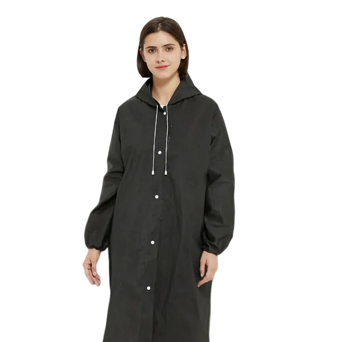 Portable Adult Travel EVA Raincoat Waterproof Long Full-Body Poncho Outdoor Thickened Non-Disposable One Pocket Rainwear Rainy