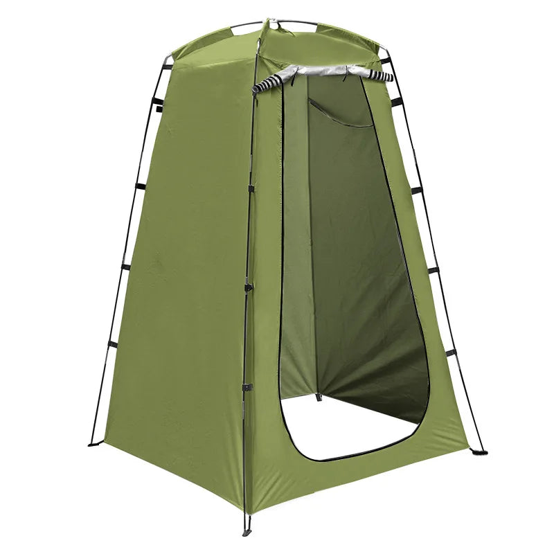 Portable Single-Layer Outdoor Travel Privacy Shower Tent Waterproof Oxford Fabric Fiberglass Spacious Dressing Changing Camping