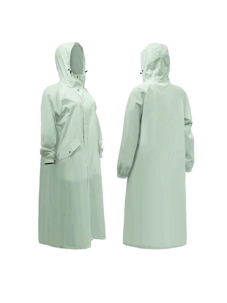 Senior Casual Trench Raincoat Waterproof Loose Knee-Length French Bat Sleeve Design Waterproof Poncho Rain Wear