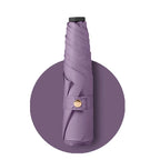 Ultra Light Carbon Fiber 3 Folding Pencil Umbrella UV Coating UPF50+ Black Pongee 190T Rubber Handle Mini Adults Beach Use