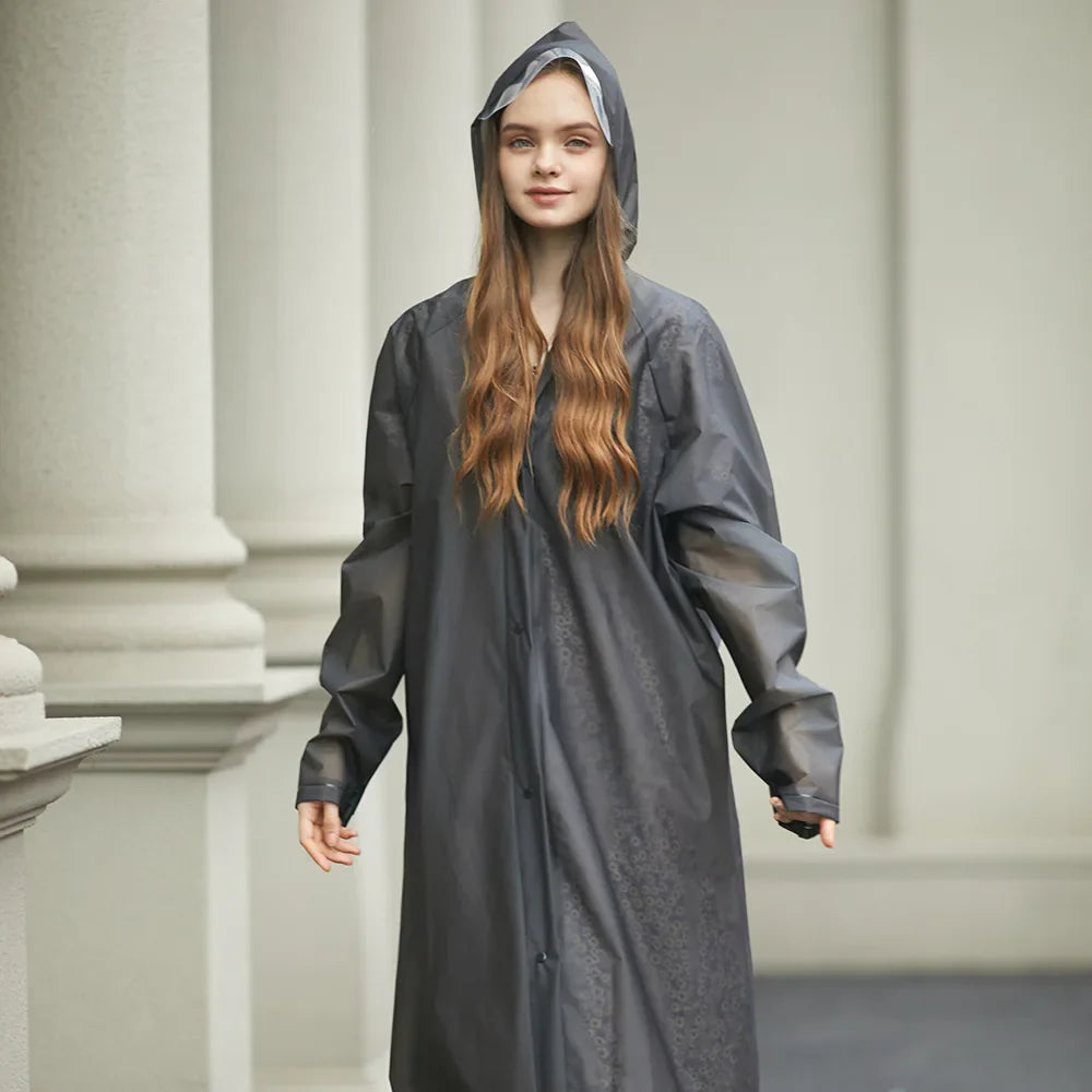 Adult Oversized Waterproof Raincoat With Backpack Long Thickened Poncho for Hiking Tours Windproof Breathable Soft Jacket Hood Secondary image