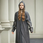 Adult Oversized Waterproof Raincoat With Backpack Long Thickened Poncho for Hiking Tours Windproof Breathable Soft Jacket Hood