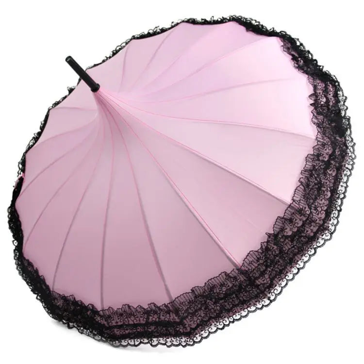 New Design Chinese Lace Golf Umbrella Long Full Body Auto Function With 8K Ribs for Business Travel Gifts Advertising Secondary image