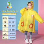 Custom Kids Raincoat EVA Hooded Waterproof Cartoon Design PU Material Breathable Windproof Reusable Overall Girls' Hiking XXL