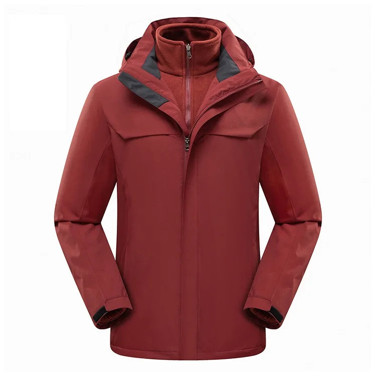 High End Outdoor Assault Suit Men Women Two-piece Set Three in One With Thick Fleece Warm Jacket Mountaineering Cloth Raincoat