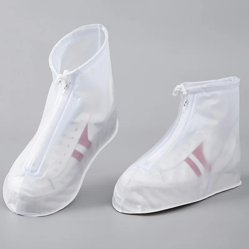 PVC  Rain Boots Reusable Waterproof Motorcycle Protective Shoe Cover PU Rubber Plastic Mid-Calf Lighted Recyclable Autumn