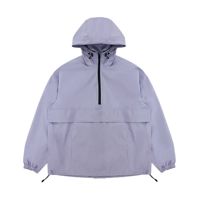 Unisex Rain Jacket With Big Pocket Custom Logo Print Waterproof Hooded Outdoor Poncho Single Layer Rain Wear Raincoat Adjustable