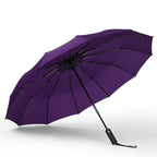 Factory 25 Inch 3-Folding Polyester Umbrellas High Quality Handle With UV Coating 12 Rib Design Fully-Automatic for Wholesale