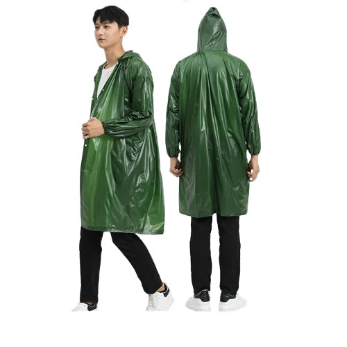 High Quality PVC Long Plastic Raincoat Waterproof Reusable Poncho Adults Modern Style Rainwear Motorcycle Travel Outdoor Tours Main image