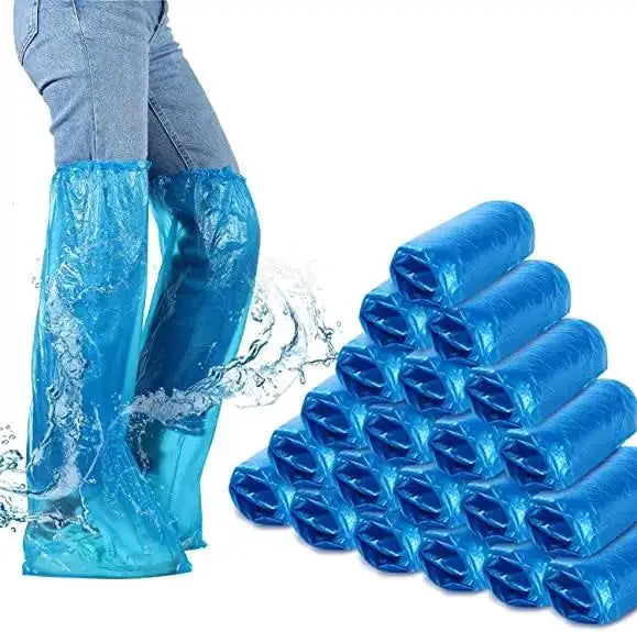 PE Disposable Durable Thickened Non Slip Long Boot Covers Waterproof Rain Boot Shoe Covers PVC Adult Plastic Unisex Midi 16g Main image
