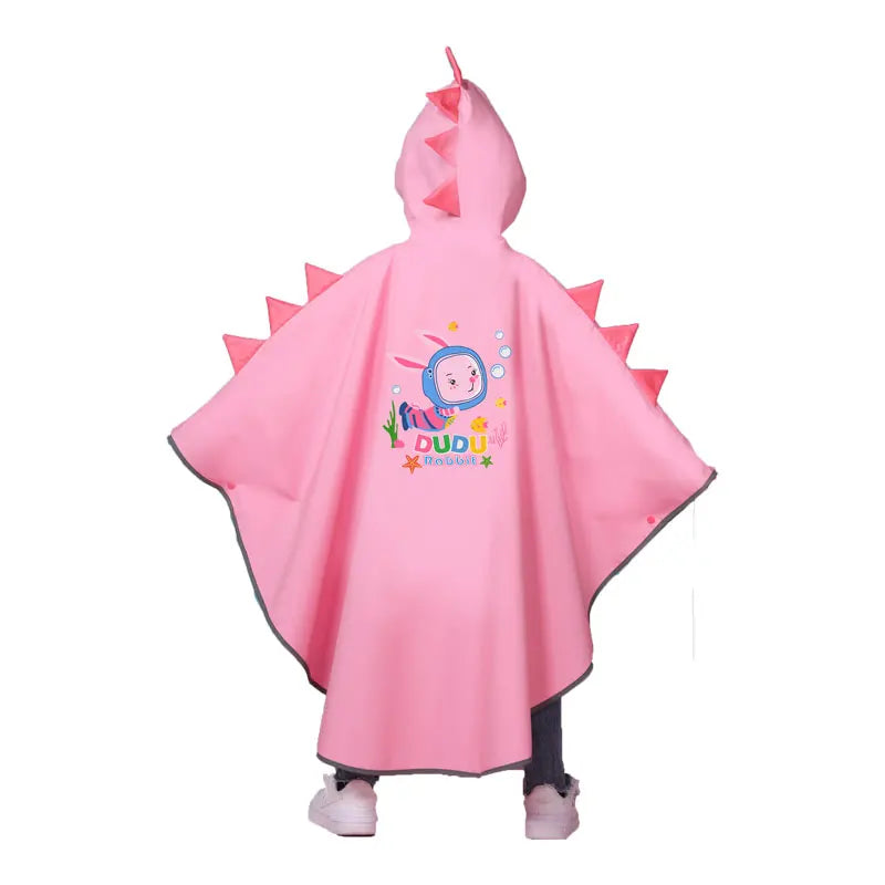 Factory Supply Kids Waterproof Rain Cape Customizable Logo Portable and Reusable Fashion Polyester Hooded Raincoats for Girls Secondary image