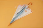 Small Customized Logo Automatic Folding Umbrella With Long Handle Transparent Straight Rod Fresh Color-for Cars
