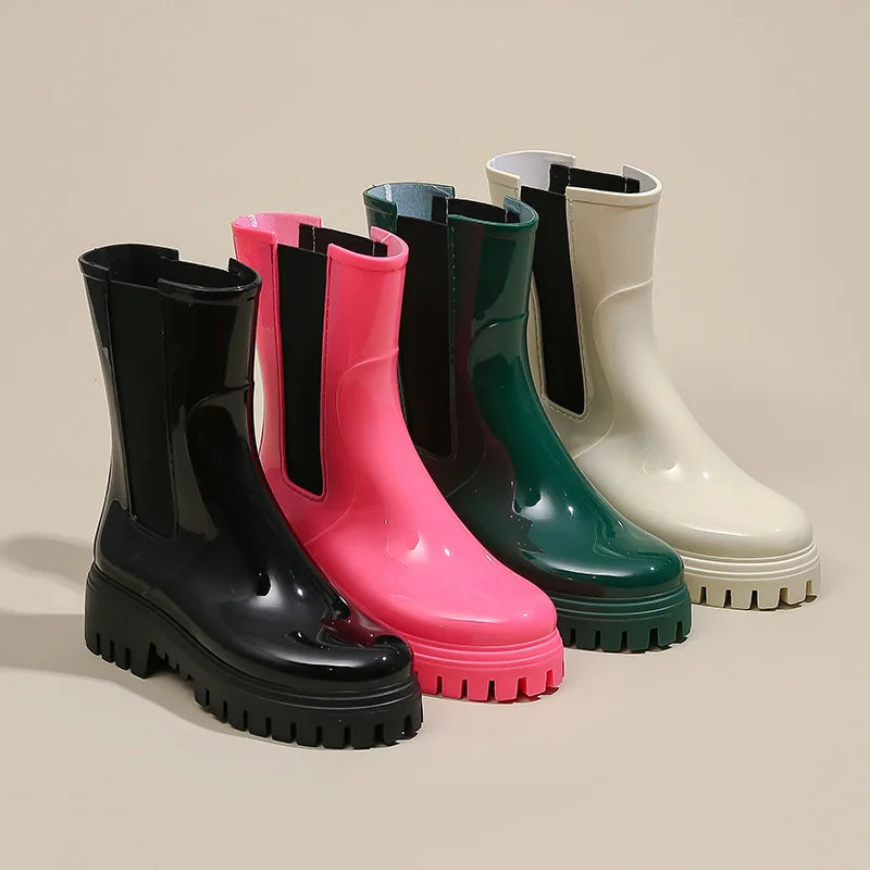 Women's Lightweight Anti-Slip Rain Boots Waterproof Wear Proof PVC Boots for Outdoor Reusable EVA Mesh Lining Summer Winter Use