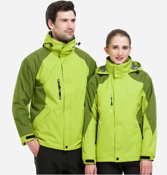 Women and Men Three-in-One Winter Ski Suit Waterproof Breathable Outdoor Work Clothes Two-Piece Set With Warm Jackets Raincoat Main image