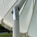 Korean Style Outdoor Large Beach Umbrella for Adults Automatic Wind Tilt With High Resistance Courtyard Beach Tassel Design