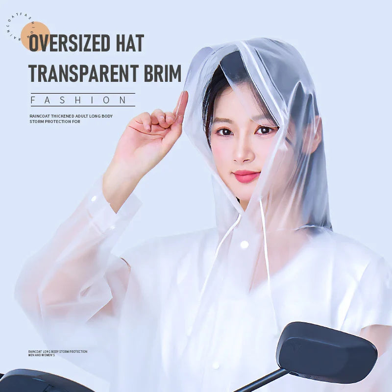 Factory Price Adult PVC Transparent Long Raincoat Big Brim EVA Poncho Outdoor Hiking Riding Climbing Fishing Customizable Logo