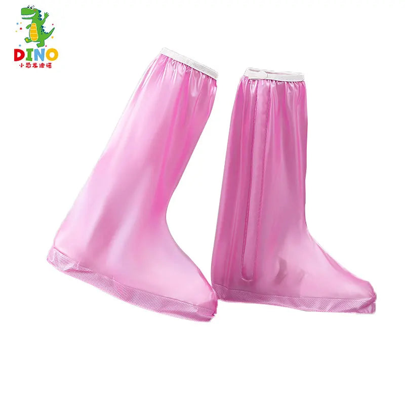 PVC Shoe Cover With High Barrel  Elastic Band Waterproof and Thickened Sole Wear-resistant Rain Proof  Shoe Cover