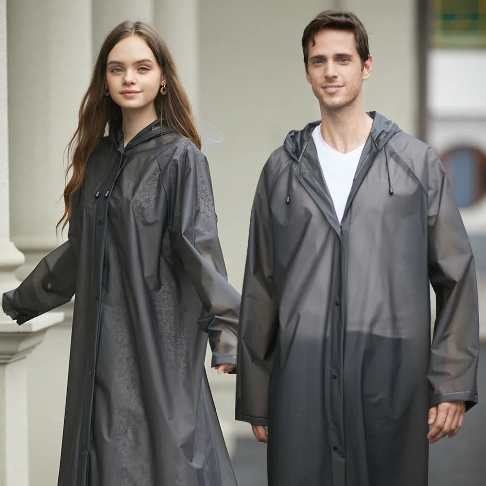 Adult Oversized Waterproof Raincoat With Backpack Long Thickened Poncho for Hiking Tours Windproof Breathable Soft Jacket Hood