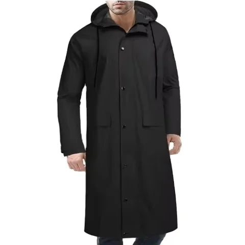 Men's XXL Lightweight Polyester Rainproof Jacket Waterproof Long Sports Raincoat Hood Durable Windproof Adults' Travel Custom Main image