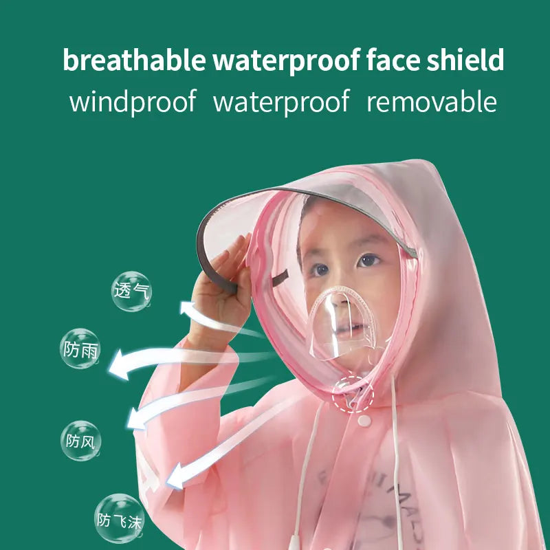 Cartoon Animal Style Waterproof Poncho Jas Hujan Anak  Hooded Rainwear Rainsuit Kids Raincoat Secondary image