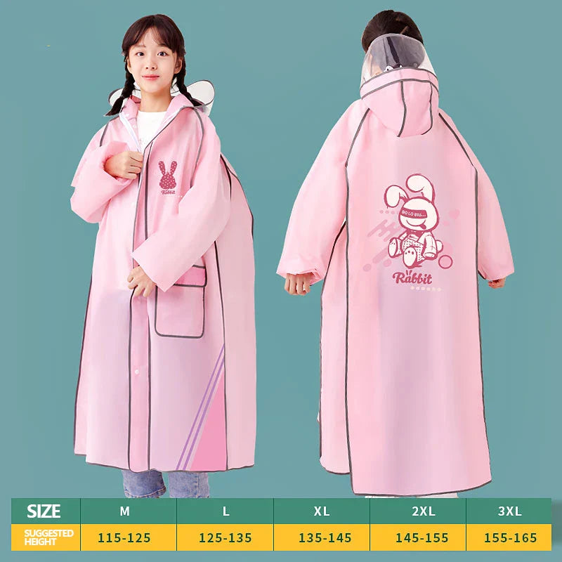 High Quality Lightweight EVA Raincoats Waterproof Windproof Hood Boys Girls Outdoor Hiking School Children Camping
