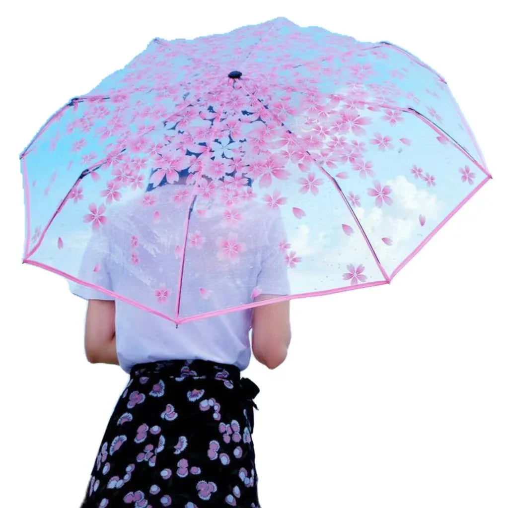 Celebrities' Choice Automatic Folded Bubble Canopy Clear Umbrella for Children Pongee Fabric Sunshade for Travel Main image