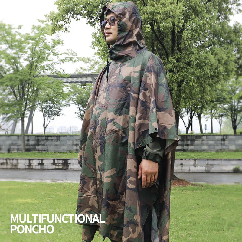 Fashion Waterproof  Full-Printed Three-in-One Variable Canopy Adults Travel Hiking Single-Person Rainwear Custom  Logo Raincoat