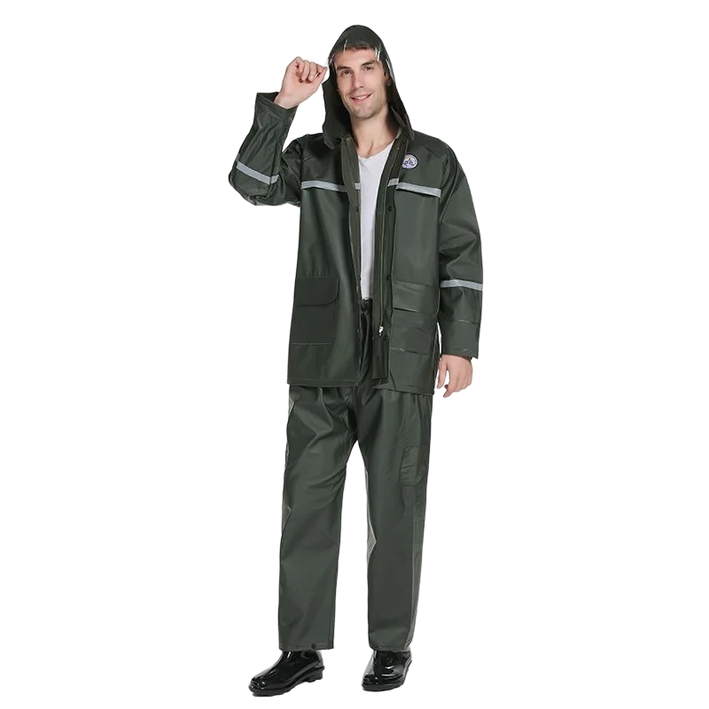Wholesale PVC Reflective Rain Jacket Breathable Waterproof Clothes Secondary image