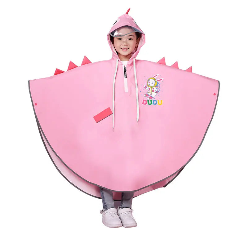 Factory Supply Kids Waterproof Rain Cape Customizable Logo Portable and Reusable Fashion Polyester Hooded Raincoats for Girls Main image