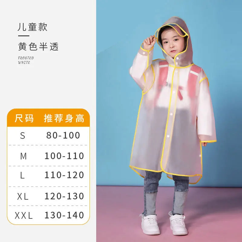 High Quality Kids Waterproof EVA Poncho Raincoat Eco-Friendly Cartoon Print Hooded School Raincoat Outdoor Activities