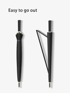 23-Inch 24K Japan Design Straight Umbrella Leather Handle Windproof Rain Customizable Logo Fabric Material Promotional Features