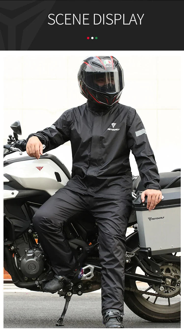 Men's Motorcycle Suit Ultra-thin Breathable Motorcycle Cycling Suit Full Body Rainstorm Proof Split Raincoat With logo