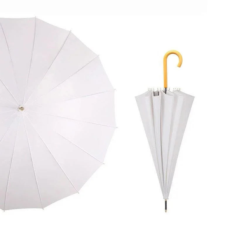 Luxury 23-Inch Oversize Business Umbrella 16K Ribs Japan Style Fashion Wood Handle New Fabric Promotional Advertising Umbrella