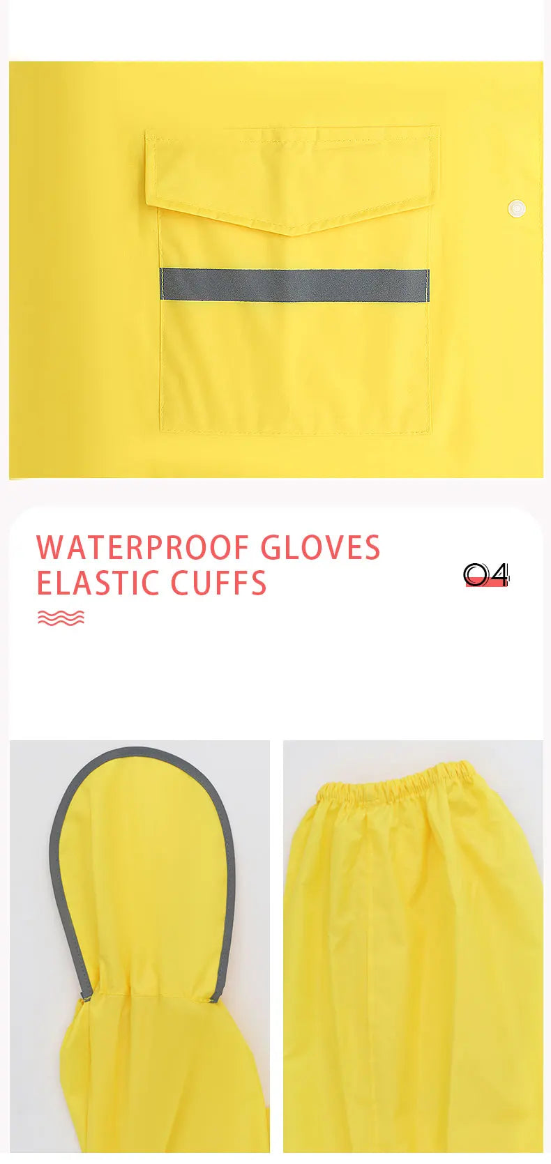 Men's Comfortable Long Trench Rain Jacket Polyester Waterproof Adult Raincoat Big Brim Hood Hiking EVA Customizable Logo