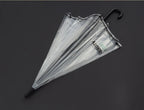 Small Customized Logo Automatic Folding Umbrella With Long Handle Transparent Straight Rod Fresh Color-for Cars