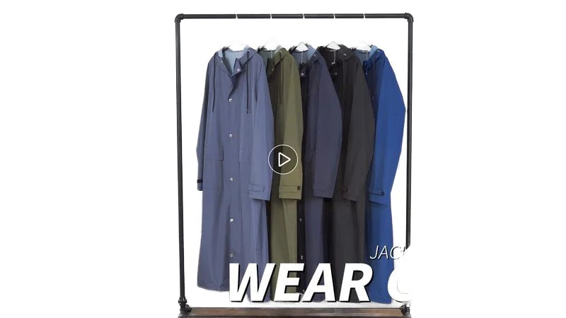 Men's XXL Lightweight Polyester Rainproof Jacket Waterproof Long Sports Raincoat Hood Durable Windproof Adults' Travel Custom