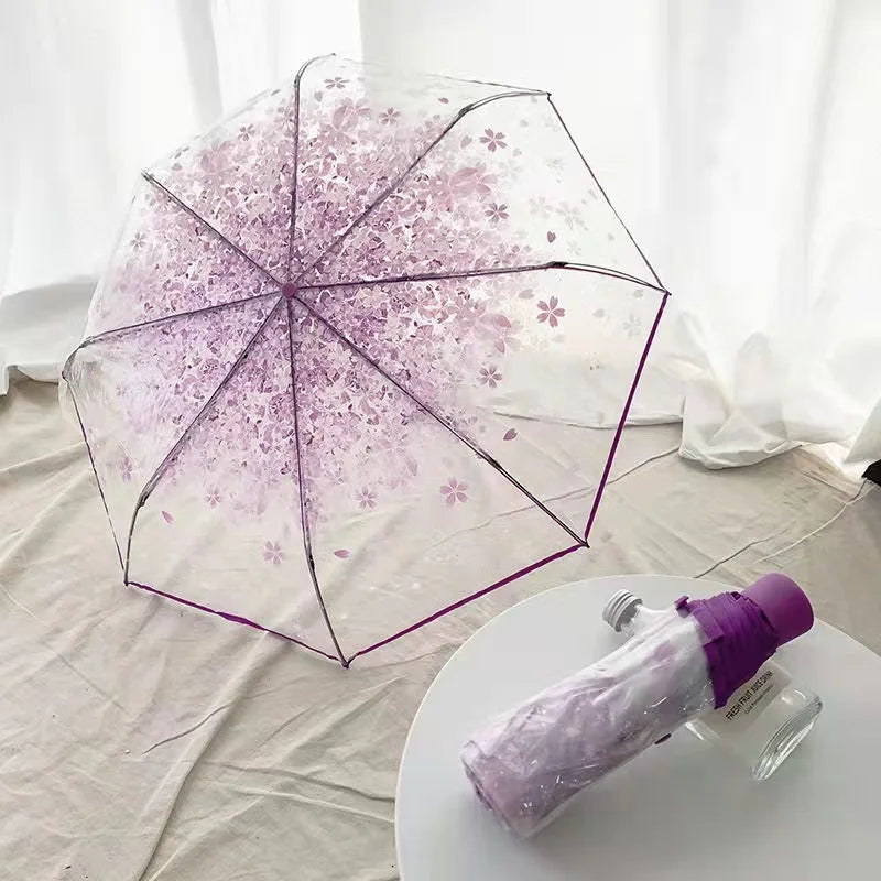 Celebrities' Choice Automatic Folded Bubble Canopy Clear Umbrella for Children Pongee Fabric Sunshade for Travel Secondary image