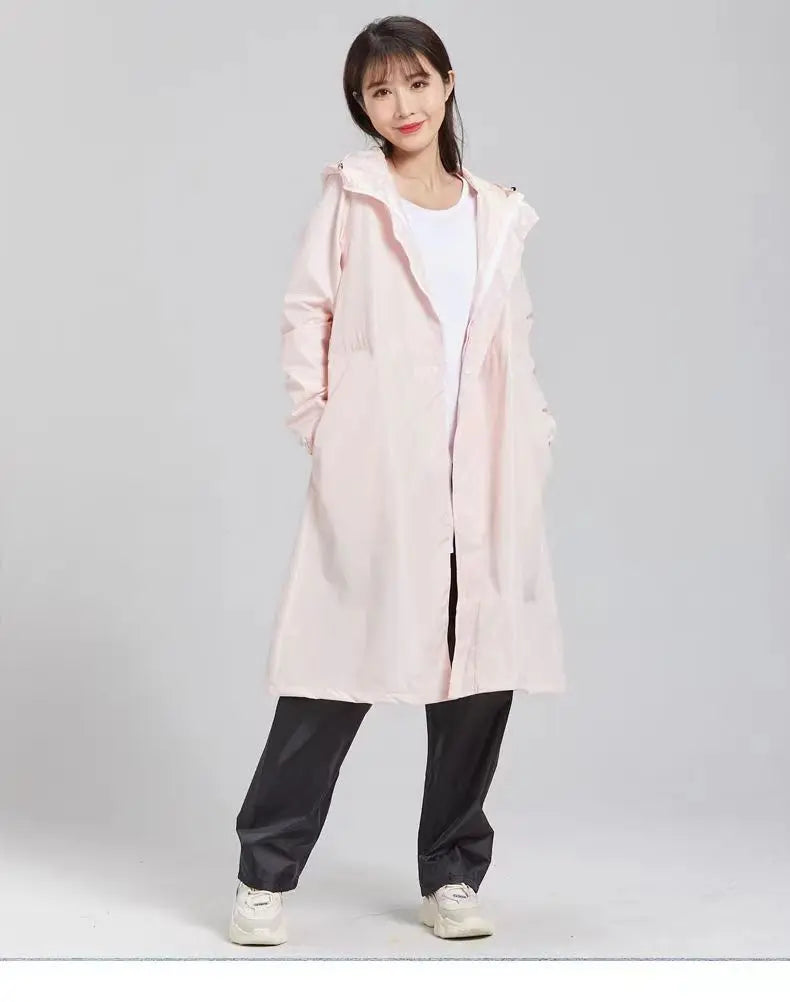 Fashionable Customizable Polyester Raincoat for Adults Waterproof Clothing With Logo Long Rain Poncho Hiking Outdoor Activities