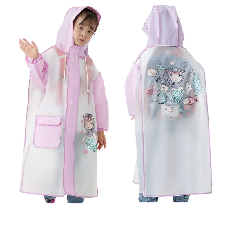 Factory  High Quality Thickened EVA Waterproof Kids Poncho Cartoon Rain Coat for School Children Main image