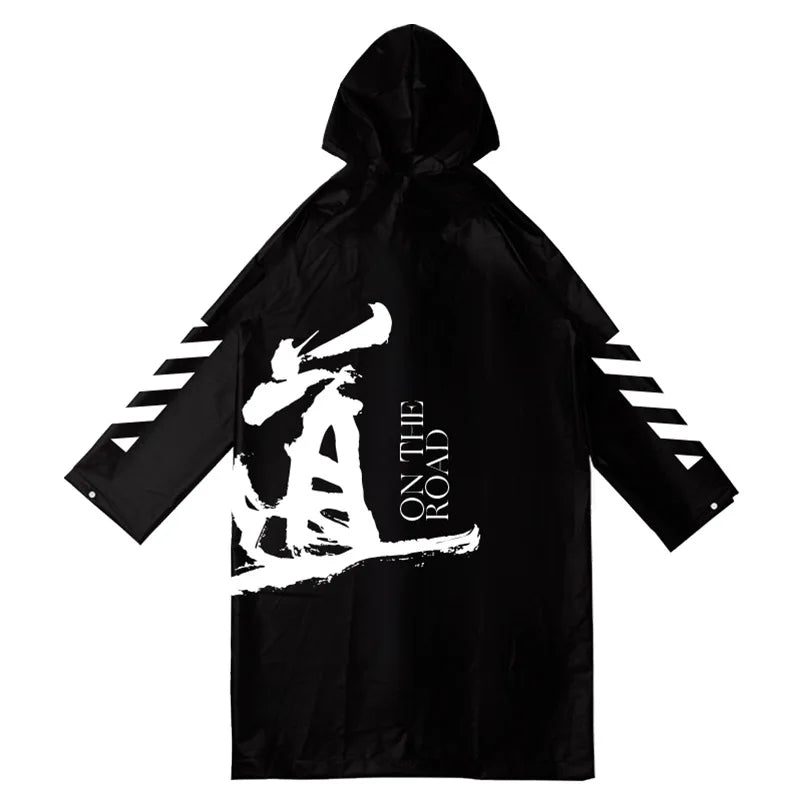 Tide Brand Full-Body Anti-Rainstorm Poncho Transparent Polyester Hiking Raincoat Men Women Cool Fashion Travel High Quality