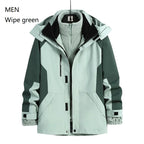 Women and Men Three-in-One Winter Ski Suit Waterproof Breathable Outdoor Work Clothes Two-Piece Set With Warm Jackets Raincoat