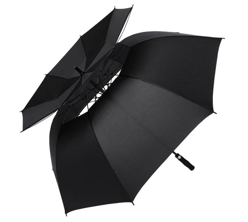 34-Inch Double Canopy Golf Umbrella Large Size 210T Vented Wind Gusset Sun & Windproof Business Style Fabric Pongee for Adults