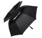 34-Inch Double Canopy Golf Umbrella Large Size 210T Vented Wind Gusset Sun & Windproof Business Style Fabric Pongee for Adults