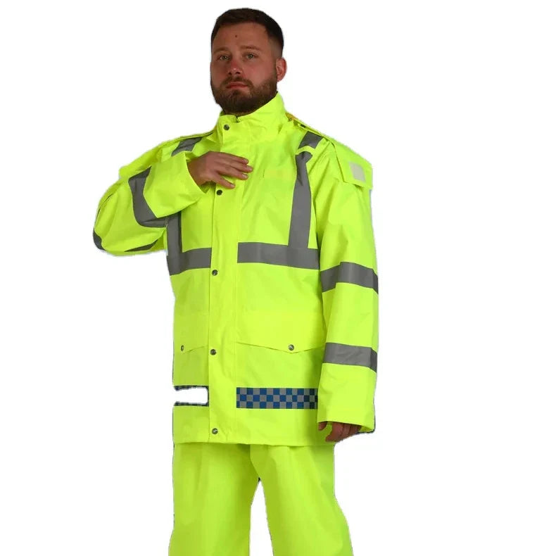 High Visibility Reflective Safety Jacket Waterproof Raincoat With Logo Anti-storm Work & Hiking Adult Raincoat for Men & Women Main image