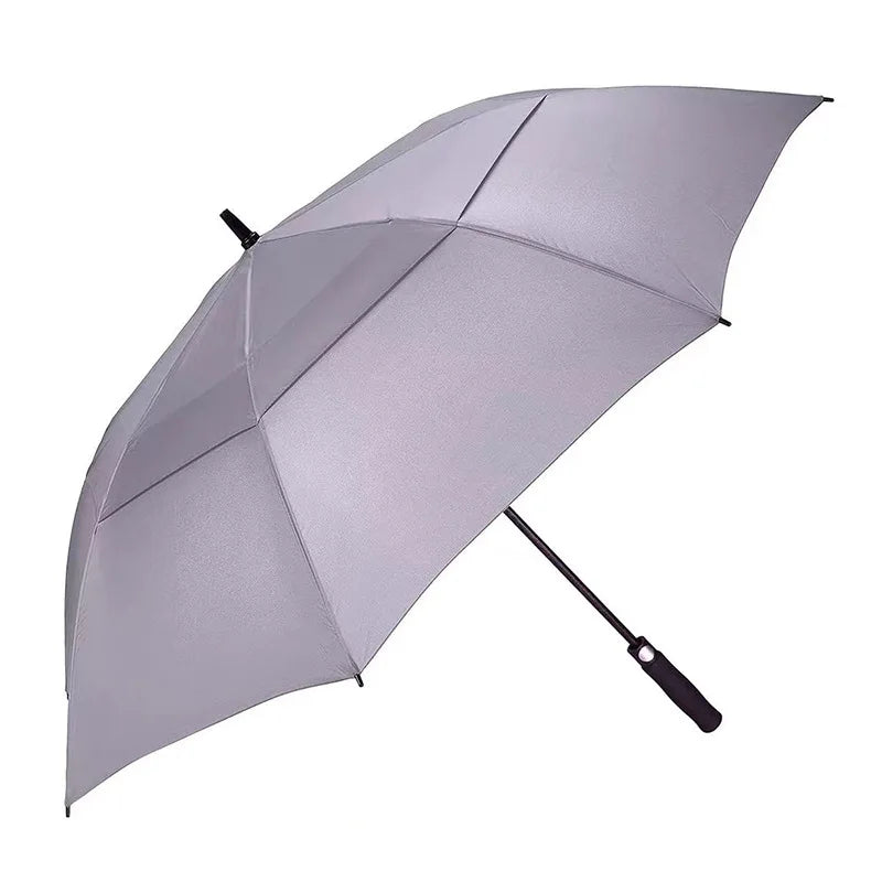 Double-Layer 30''* 8K Straight Golf Umbrella 130CM Windproof Business Rain Umbrella Air Vents Fabric Material Promotional