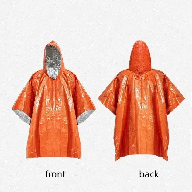 Unisex Lightweight Emergency Waterproof Rain Poncho Reusable Thermal Blanket Outdoor Camping Customized Poncho