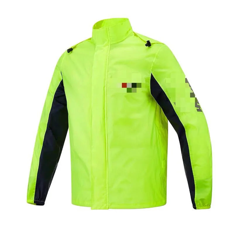 Nylon Waterproof Rain Coat Motorcycle Raincoat Weight Rain Jacket Rain Suits Pants Raincoat Hooded Fluorescent Green