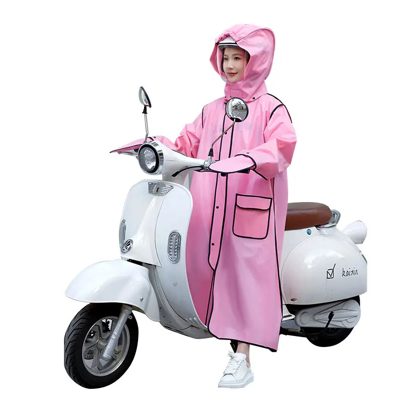 Women's Designer  Eco Friendly EVA Waterproof Raincoat Poncho Motorcycle Scooter Windbreaker With Logo Decoration Main image