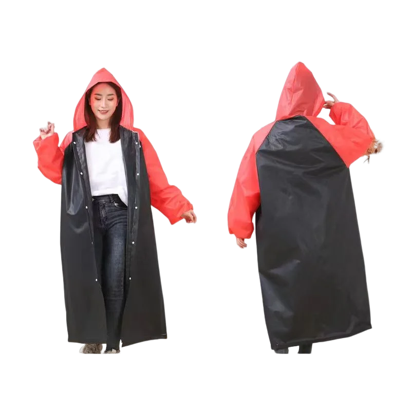 Unisex 3-in-1 Lightweight Hooded Rain Poncho EVA Waterproof Raincoat Work Bicycle Motorcycle-Reusable Men Women Custom Logo