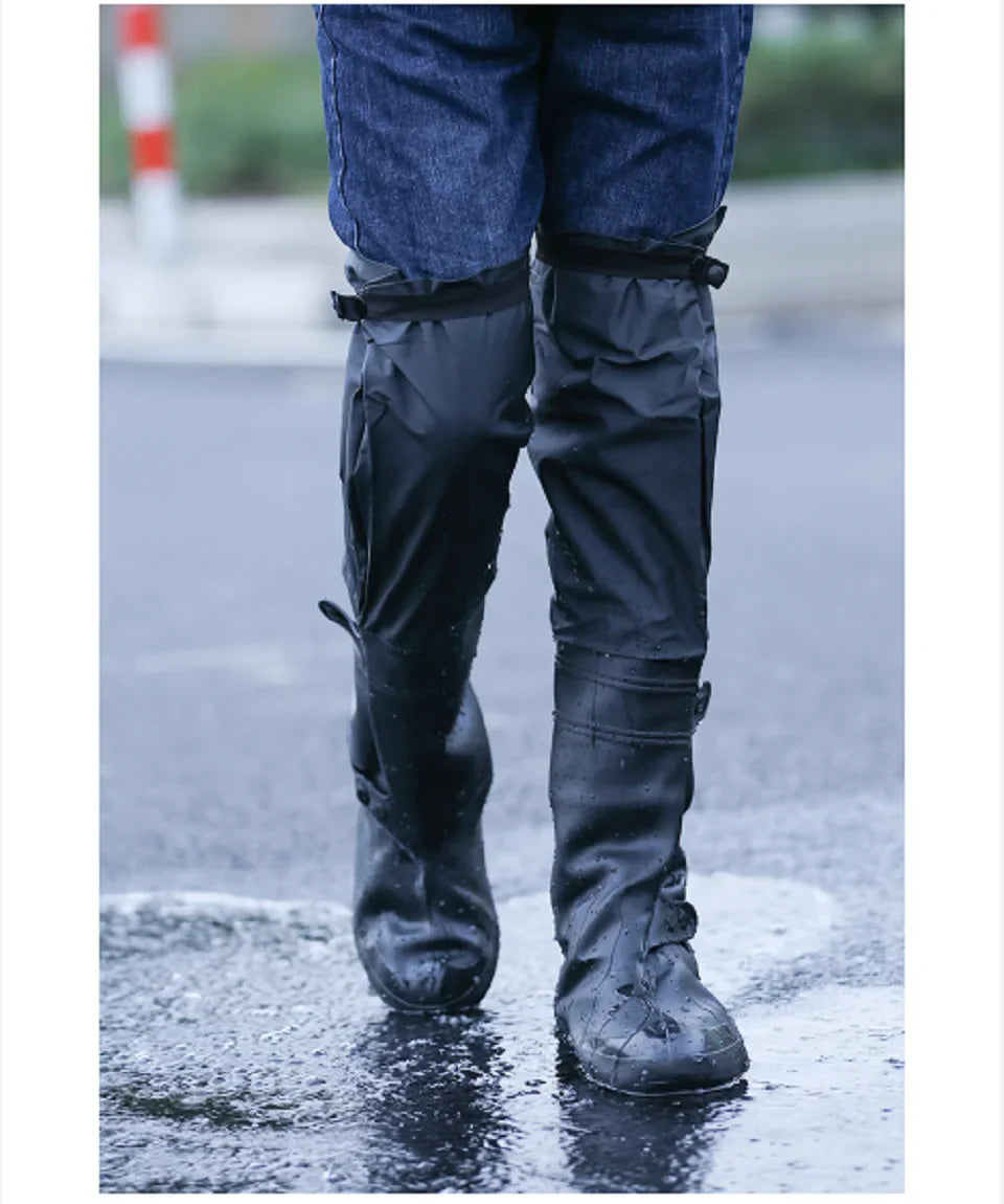 High Quality PVC Rain Boots Outdoor Hiking Fishing Waterproof Over-Knee Shoes Covers Anti-Slip All Seasons Unisex Rubber Adults